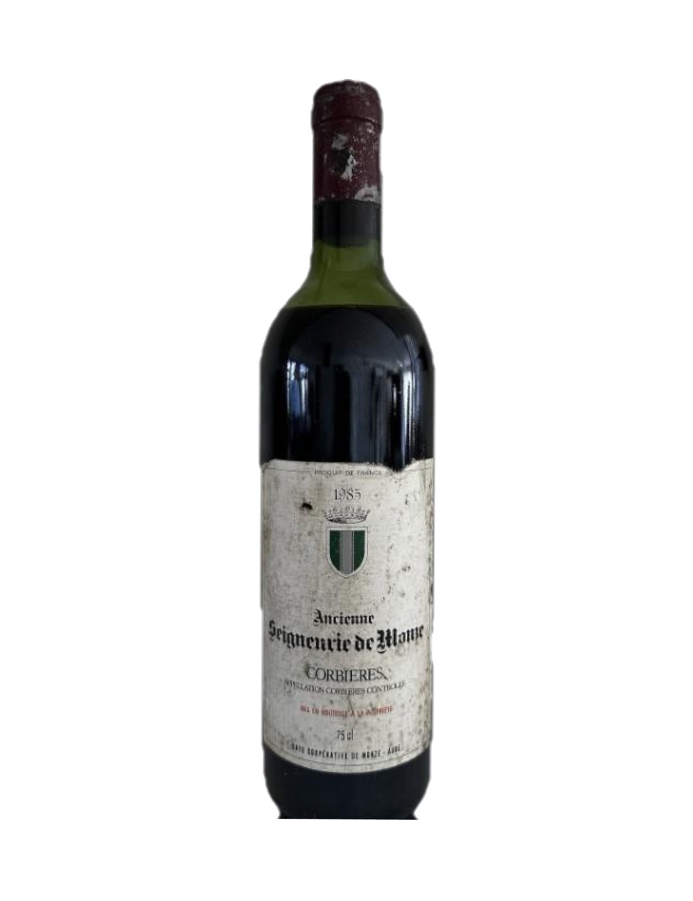 1985 Ancienne Seigneurie de Monze, Corbières — 41-year-old French wine, original label