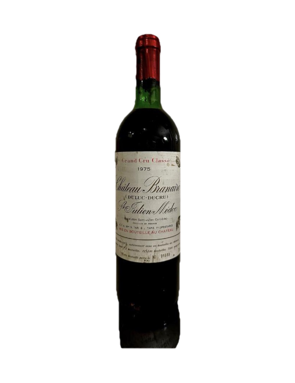 1975 Château Branaire-Ducru, Saint-Julien — 51-year-old French wine, original label
