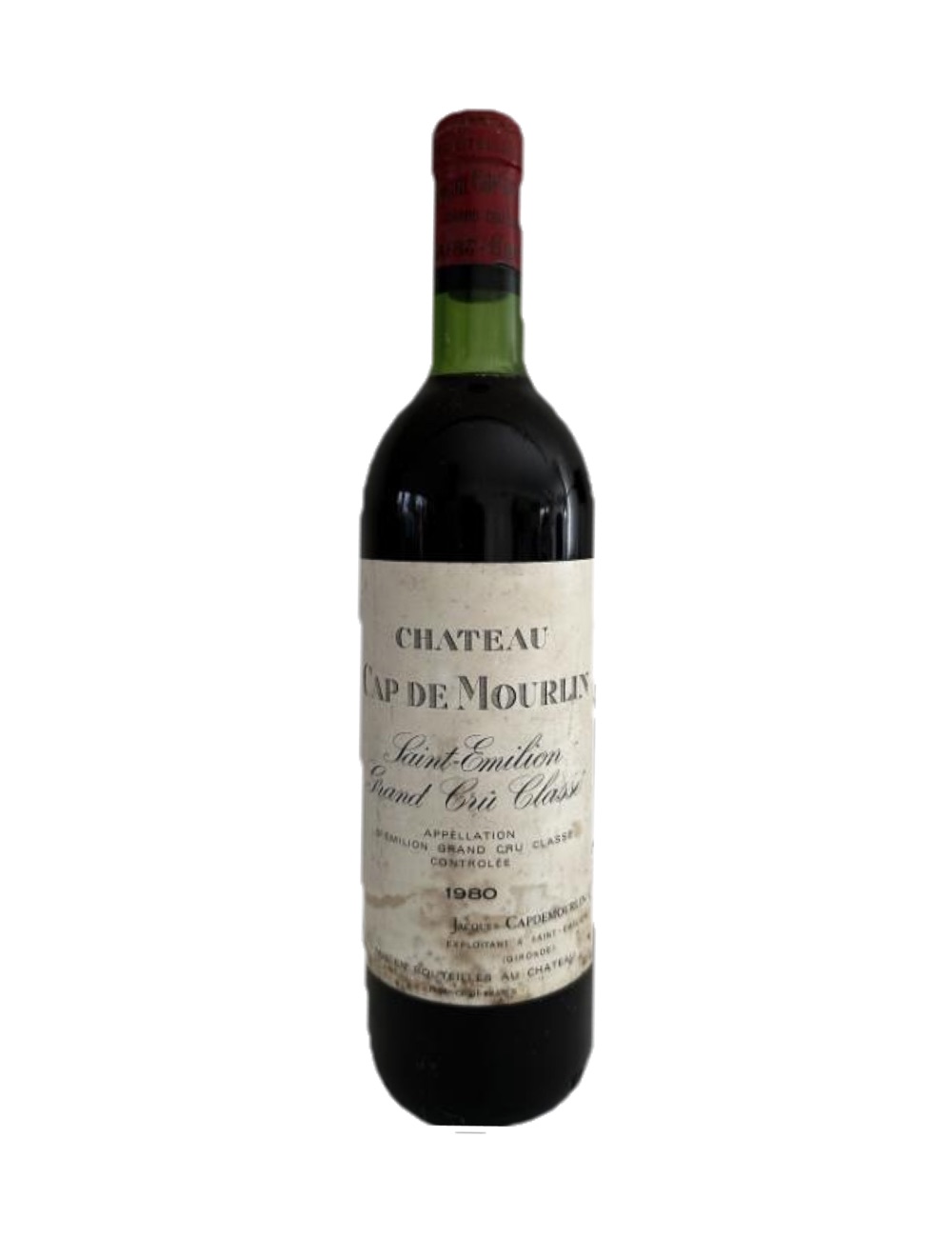 1980 Château Cap-de-Mourlin, Saint-Émilion Grand Cru Classé — 46-year-old French wine, original label