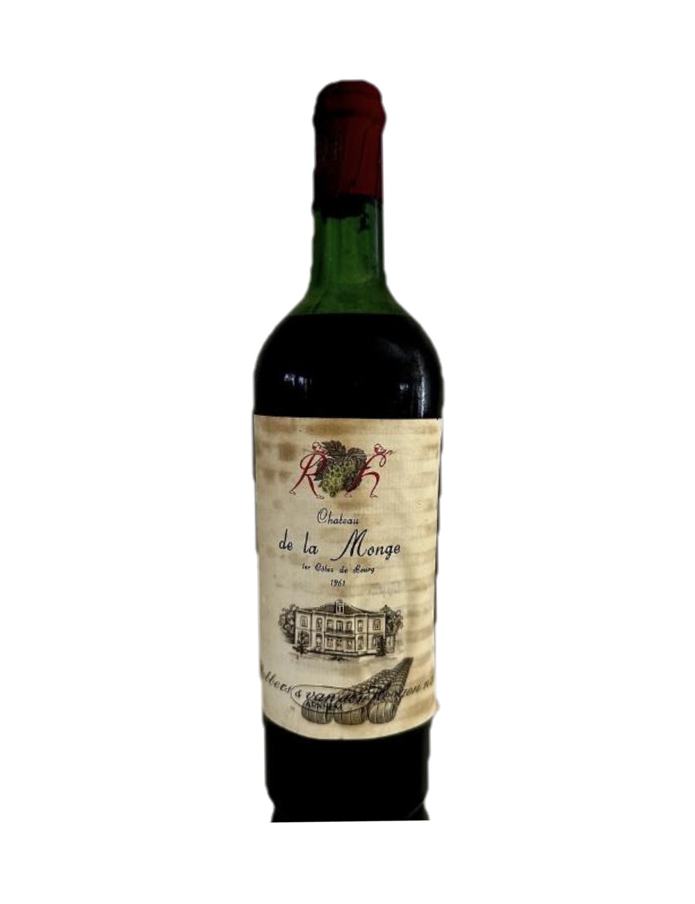 1961 Château de la Monge, 1er Côtes de Bourg — 65-year-old French wine, original label