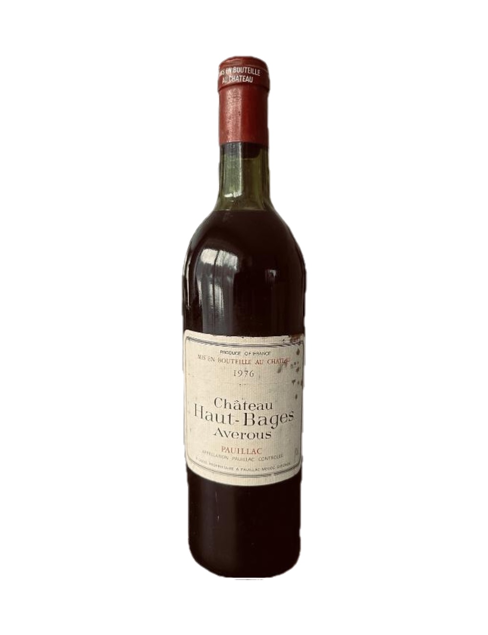 1976 Château Haut-Bages-Averous, Pauillac — 50-year-old French wine, original label