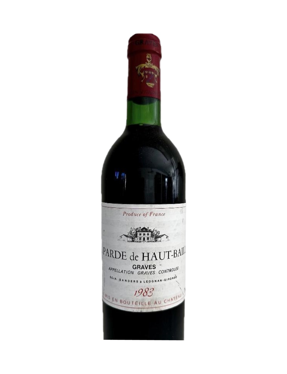1983 Château La Parde de Haut-Bailly, Graves — 43-year-old French wine, original label