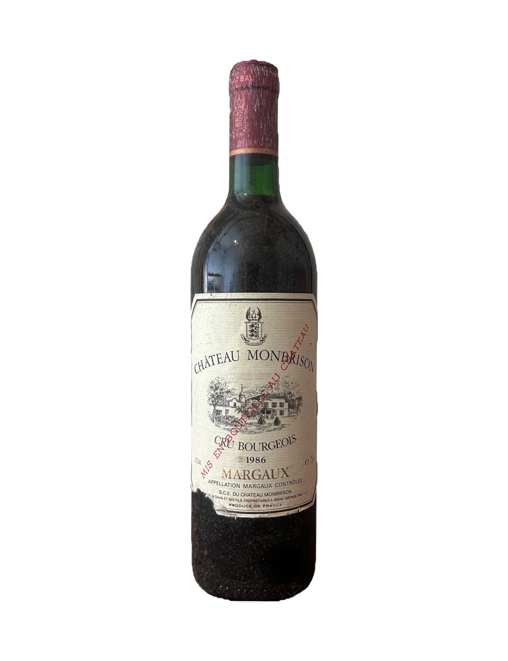 1986 Château Monbrison, Margaux — 40-year-old French wine, original label