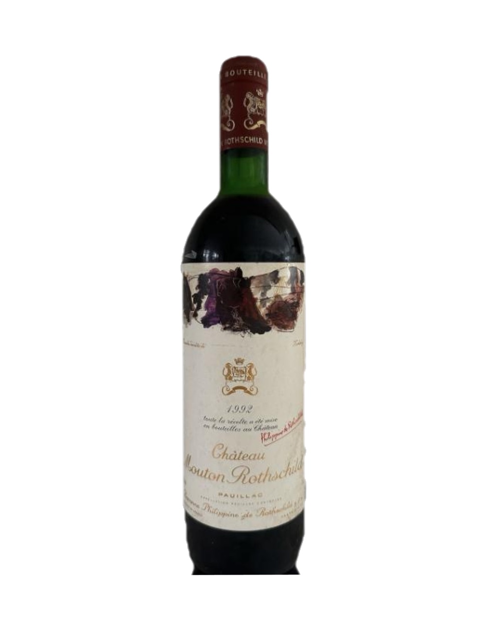 1992 Château Mouton Rothschild, Pauillac — 34-year-old French wine, original label