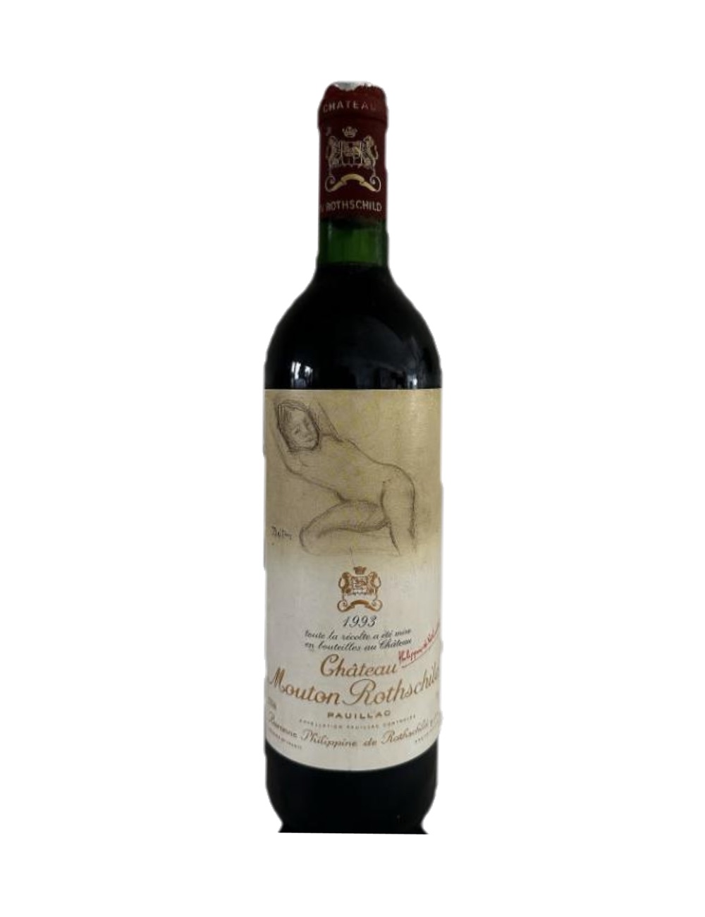 1993 Château Mouton Rothschild, Pauillac — 33-year-old French wine, original label