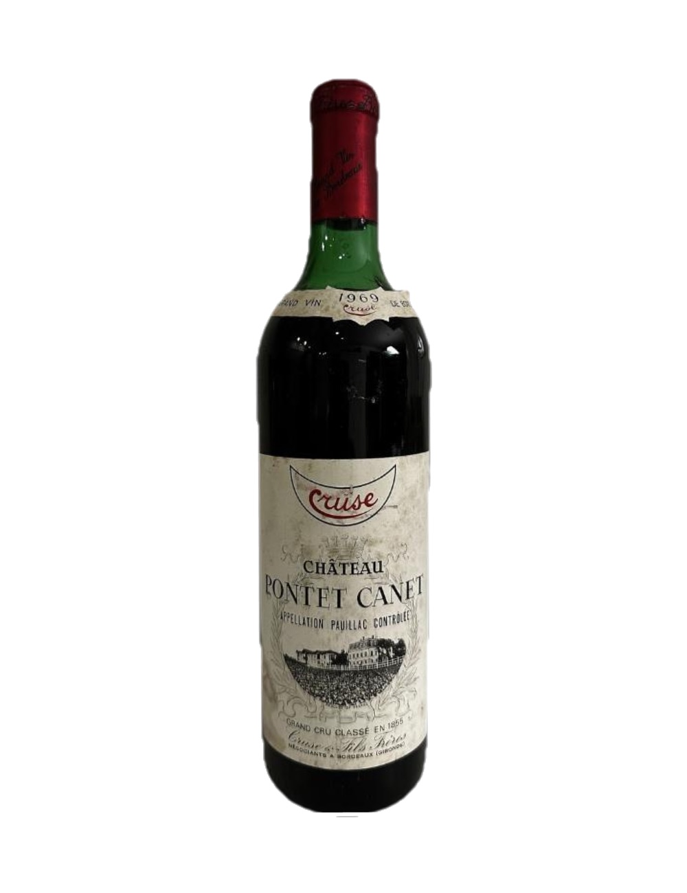 1969 Château Pontet-Canet, Pauillac — 57-year-old French wine, original label