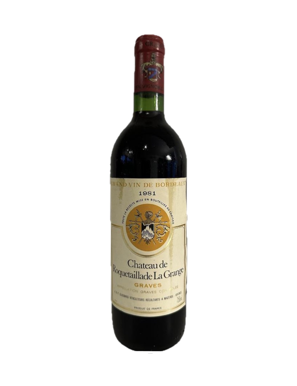 1981 Château Roquetaillade La Grange, Graves — 45-year-old French wine, original label
