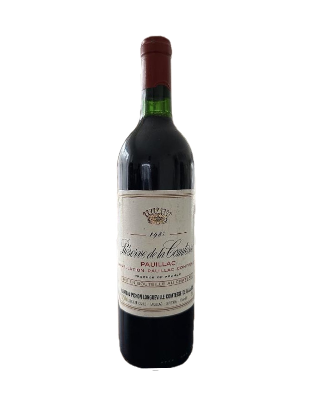 1987 Réserve de la Comtesse (Pichon Longueville Comtesse de Lalande), Pauillac — 39-year-old French wine, original label