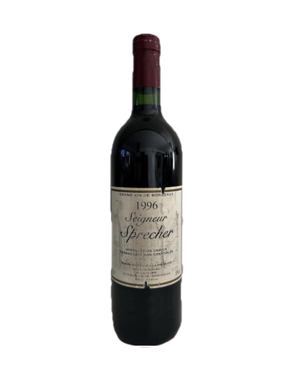 1996 Seigneur Sprecher, Graves (Pessac-Léognan) — 30-year-old French wine, original label